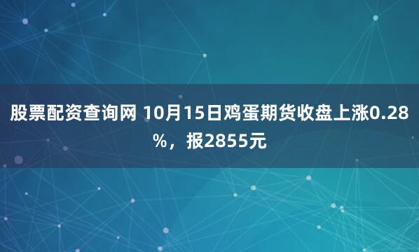 股票配资查询网 10月15日鸡蛋期货收盘上涨0.28%，报2855元